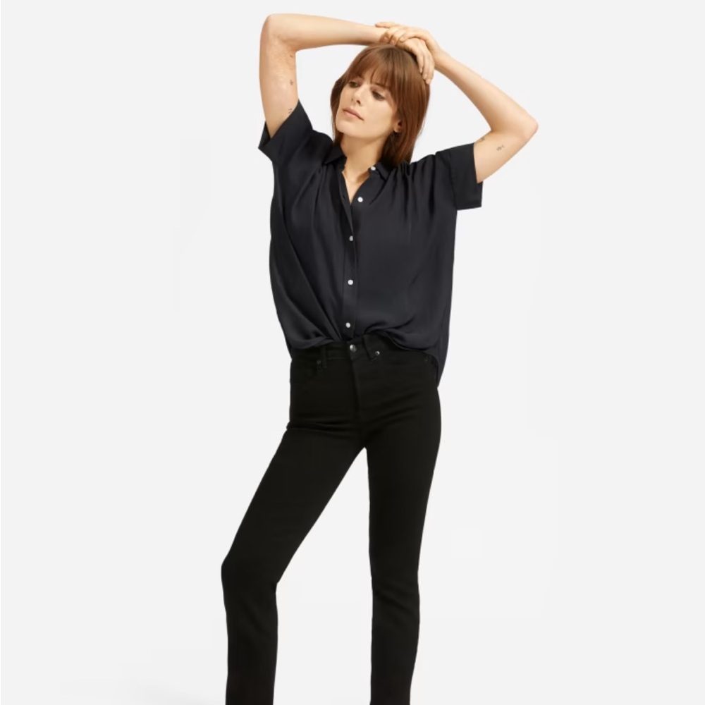EVERLANE 6 The Japanese GoWeave Light Square  Shirt Black
